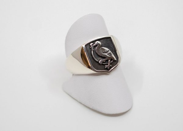 Zilveren ooievaar ring - Afbeelding 2